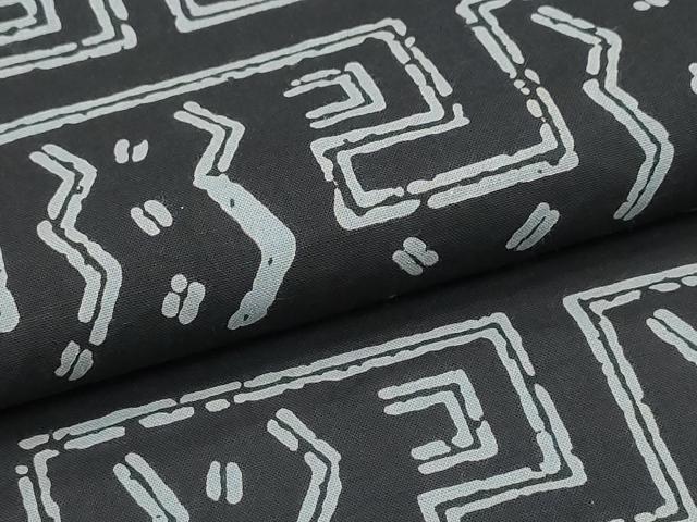平和屋着物∴夏物　男性　浴衣　横段吉祥文　黒地　綿　逸品　CABB6623ng_3