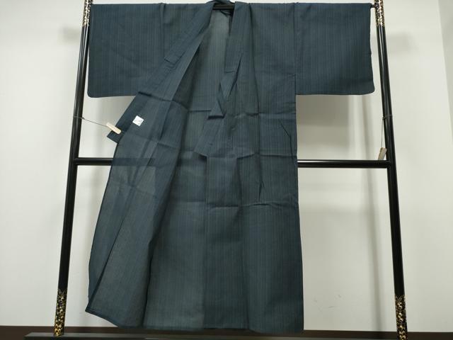 平和屋着物∴夏物　男性　阿波しじら織　浴衣　縞　綿　逸品　CABB6671ng_2