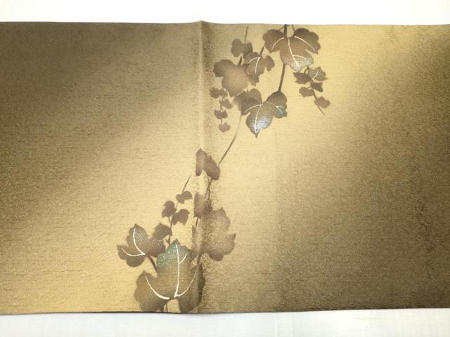 平和屋着物○京の匠日展作家 丹下雄介 両面 太鼓柄袋帯 葡萄蔦の葉文