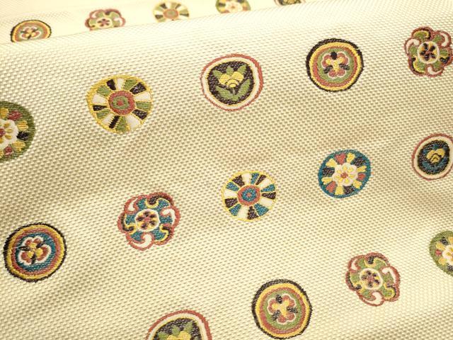 平和屋着物●本場筑前博多織　八寸名古屋帯　花丸文　正絹　逸品　CABB9362hy_2