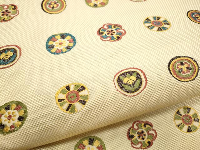 平和屋着物●本場筑前博多織　八寸名古屋帯　花丸文　正絹　逸品　CABB9362hy_3