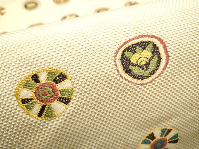 平和屋着物●本場筑前博多織　八寸名古屋帯　花丸文　正絹　逸品　CABB9362hy_4