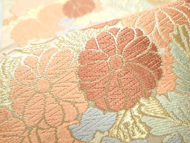 平和屋着物○西陣 川島織物 六通柄 本袋帯 唐織 草花文 正絹 逸品