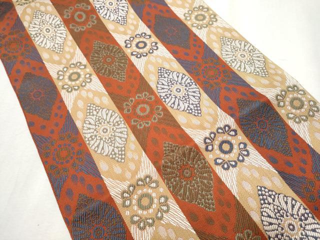 平和屋着物●本場筑前博多織　八寸名古屋帯　花間道　金彩　正絹　逸品　CABB9498hy_1