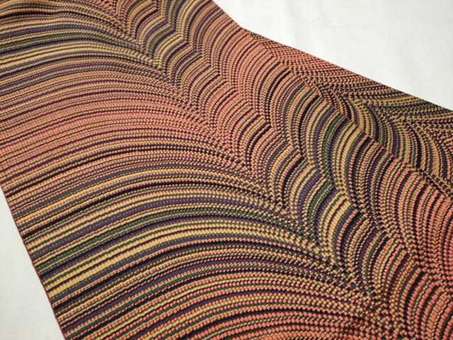 平和屋着物●本場筑前博多織　八寸名古屋帯　霞文　正絹　逸品　CABB9501hy_1
