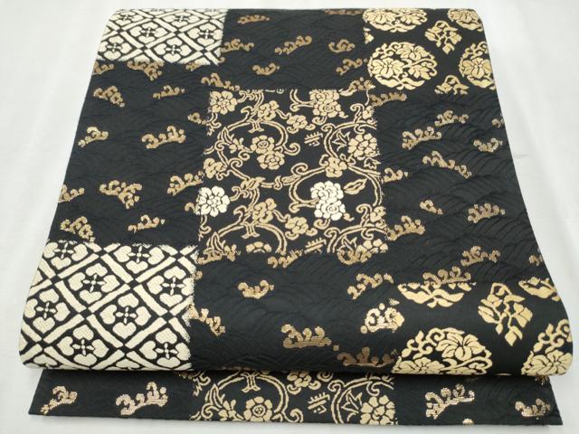 平和屋着物○龍村美術織物 九寸開き名古屋帯 獅噛文長斑錦 正絹 逸品