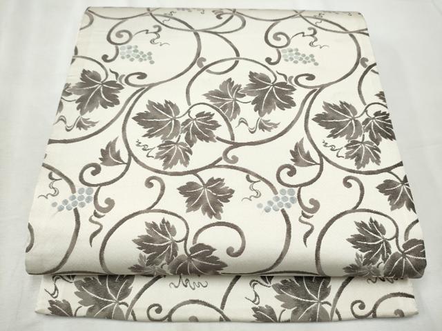 平和屋着物●六通柄袋帯　葡萄蔦の葉文　正絹　逸品　CABB9530hy