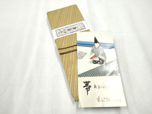 平和屋着物●男性　両面　角帯　米沢織　紗線文　正絹　逸品　CABB9597hy