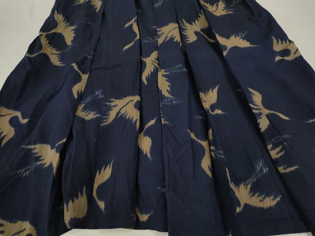 平和屋着物＊夏物　アンティーク　大正ロマン　男性　行灯袴　飛鶴文　正絹　逸品　CABB9615ze