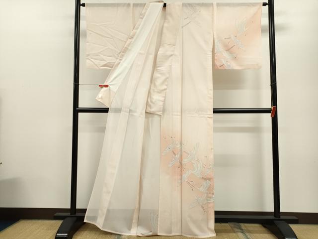 平和屋着物＊夏物　訪問着　絽　飛鶴文　暈し染め　洗える着物　CABB9648ze_1