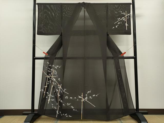 平和屋着物＊夏物　訪問着　絽　枝花文　金彩　正絹　逸品　CABB9783ze
