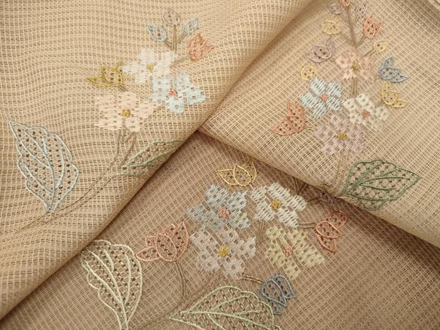 平和屋着物＊夏物　中国三大刺繍　スワトウ刺繍　訪問着　紗　総刺繍　枝花文　暈し染め　正絹　逸品　CABB9791ze