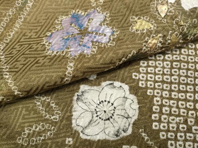 平和屋着物●訪問着　辻が花　絞り　金彩　正絹　逸品　CABC2001ut_6