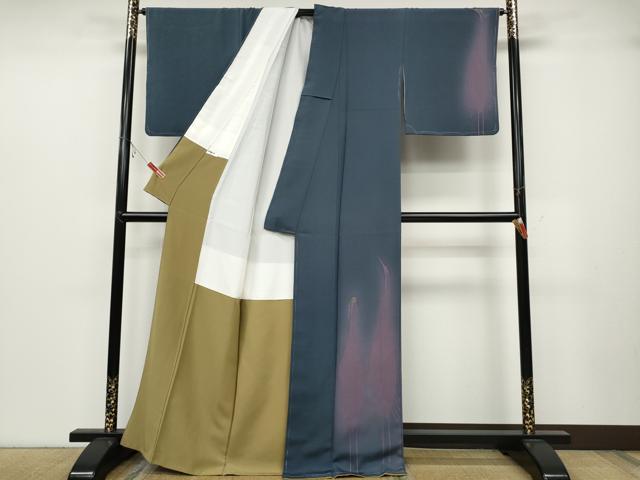 平和屋着物●世界的人形師　辻村寿三郎　ジュサブロー　訪問着　刺繍　鷺　正絹　逸品　CABC2008ut 平和屋着物○世界的人形師 辻村寿三郎 ジュサブロー 訪問着 刺繍 鷺