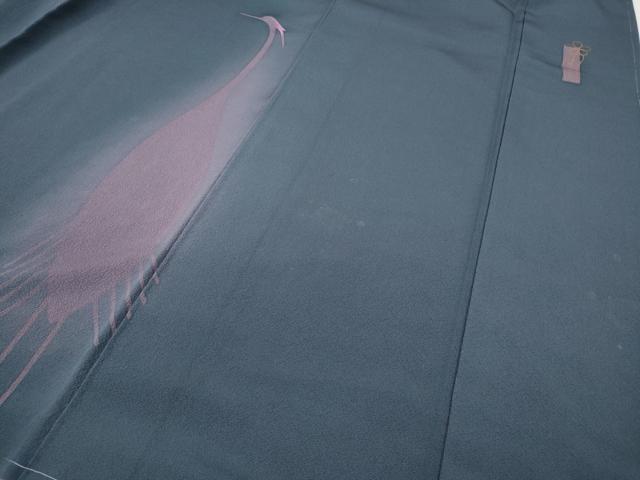 平和屋着物●世界的人形師　辻村寿三郎　ジュサブロー　訪問着　刺繍　鷺　正絹　逸品　CABC2008ut 平和屋着物○世界的人形師 辻村寿三郎 ジュサブロー 訪問着 兎 正絹