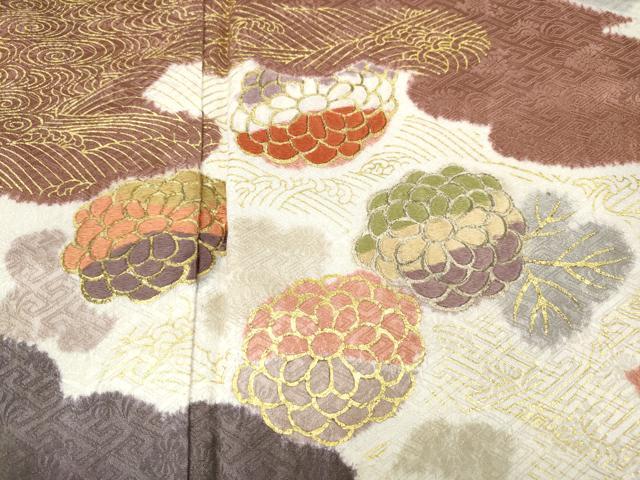 平和屋着物●創業460年・千總　訪問着　絞り　刺繍　雲重ね舞花文　金彩　高島屋扱い　正絹　逸品　CABC2110ut_2