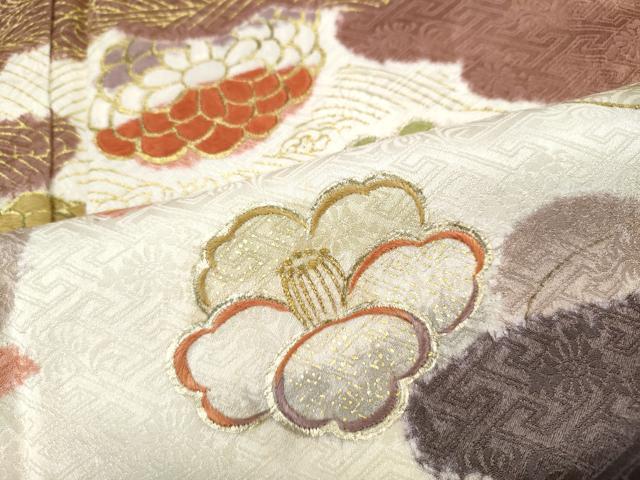 平和屋着物●創業460年・千總　訪問着　絞り　刺繍　雲重ね舞花文　金彩　高島屋扱い　正絹　逸品　CABC2110ut_5