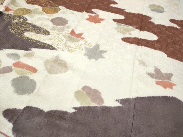 平和屋着物●創業460年・千總　訪問着　絞り　刺繍　雲重ね舞花文　金彩　高島屋扱い　正絹　逸品　CABC2110ut_4