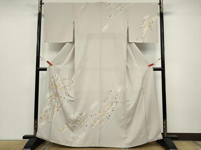 平和屋着物●訪問着　刺繍　菊　金彩　小田急百貨店扱い　正絹　逸品　CABC2195ut
