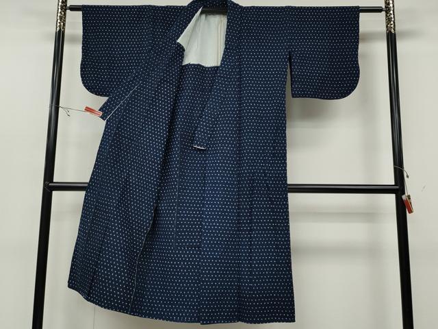 平和屋着物●久留米絣　単衣　十字絣　綿　逸品　CABC2215ut_2