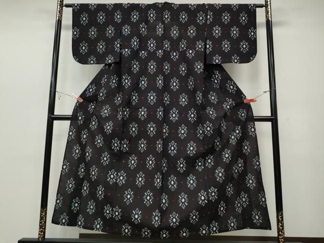 平和屋着物●久留米絣　単衣　菱吉祥花文　綿　逸品　CABC2217ut 平和屋着物○久留米絣 単衣 吉祥花文 綿 逸品 未使用 CABC8215ghの通販
