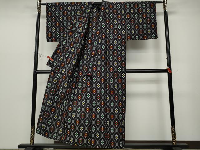 平和屋着物●久留米絣　単衣　菱花文　綿　逸品　CABC2223ut_2