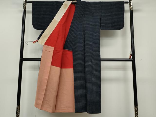 平和屋着物●久留米絣　幾何学文様　綿　逸品　CABC2224ut_2