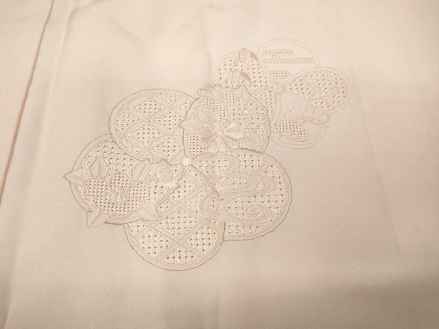 平和屋着物●中国三大刺繍　スワトウ刺繍　長襦袢　袷　捻梅吉祥花文　虹色　金糸　半衿刺繍　正絹　逸品　CABC2287ut 平和屋着物○中国三大刺繍 スワトウ刺繍 長襦袢 袷 捻梅吉祥花文 虹色