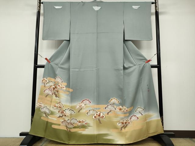平和屋着物●豪華色留袖　作家物　刺繍　松花文　暈し染め　金彩　正絹　逸品　CABC2295ut