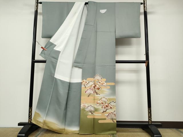 平和屋着物●豪華色留袖　作家物　刺繍　松花文　暈し染め　金彩　正絹　逸品　CABC2295ut_1