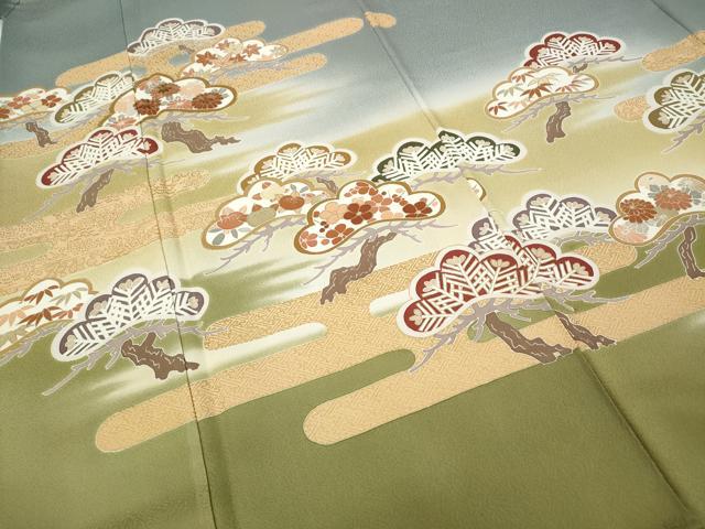 平和屋着物●豪華色留袖　作家物　刺繍　松花文　暈し染め　金彩　正絹　逸品　CABC2295ut_3