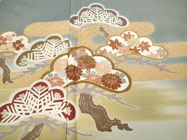 平和屋着物●豪華色留袖　作家物　刺繍　松花文　暈し染め　金彩　正絹　逸品　CABC2295ut_2