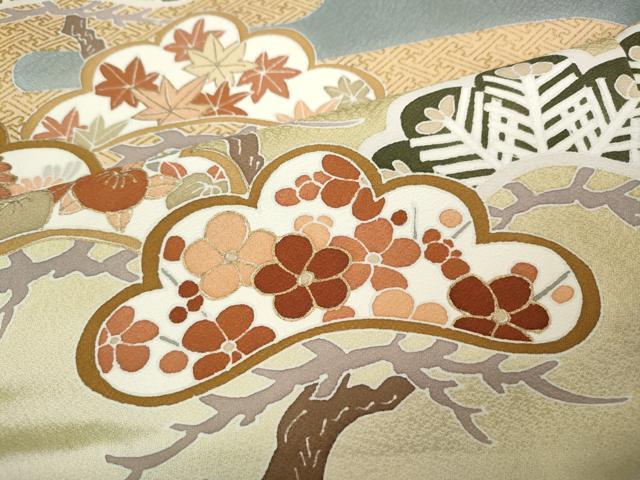 平和屋着物●豪華色留袖　作家物　刺繍　松花文　暈し染め　金彩　正絹　逸品　CABC2295ut_5