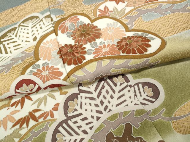 平和屋着物●豪華色留袖　作家物　刺繍　松花文　暈し染め　金彩　正絹　逸品　CABC2295ut_6