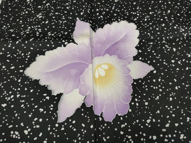 平和屋着物●訪問着　舞花文　黒地　銀座せきね　正絹　逸品　CABC2317ut_2