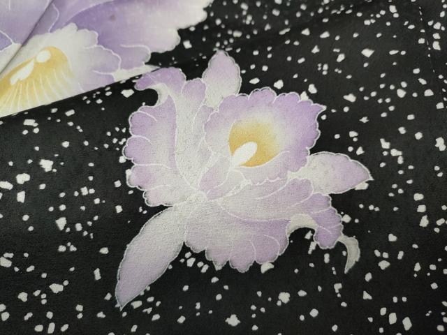 平和屋着物●訪問着　舞花文　黒地　銀座せきね　正絹　逸品　CABC2317ut_5