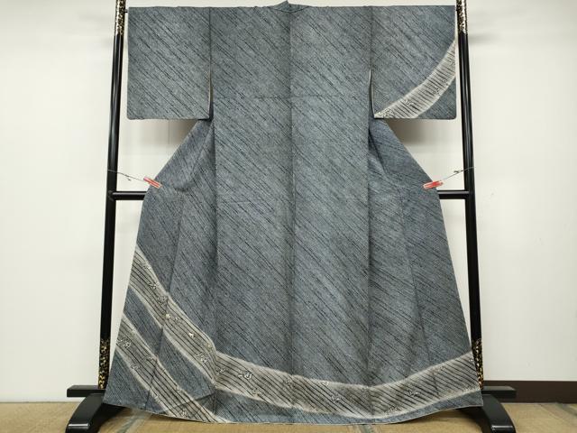 平和屋着物●訪問着　総絞り　刺繍　舞花文　金糸　正絹　逸品　CABC2318ut