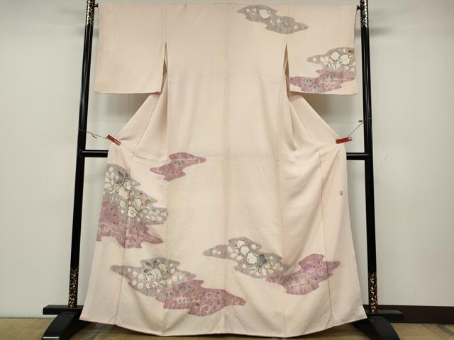 平和屋着物●十日町　名門　滝泰謹製　訪問着　絞り　辻が花　千鳥　正絹　逸品　CABC2336ut