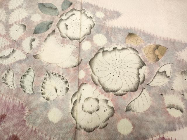 平和屋着物●十日町　名門　滝泰謹製　訪問着　絞り　辻が花　千鳥　正絹　逸品　CABC2336ut