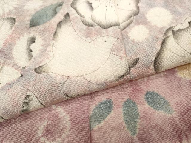 平和屋着物●十日町　名門　滝泰謹製　訪問着　絞り　辻が花　千鳥　正絹　逸品　CABC2336ut