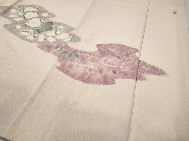 平和屋着物●十日町　名門　滝泰謹製　訪問着　絞り　辻が花　千鳥　正絹　逸品　CABC2336ut