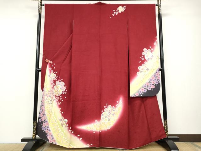 平和屋着物●豪華振袖　駒刺繍　舞桜文　暈し染め　金彩　正絹　逸品　CABC2350ut