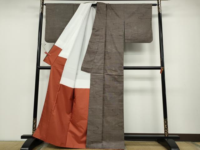 平和屋着物●本場大島紬　9マルキ　エ霞文　正絹　逸品　CABC2361ut_2