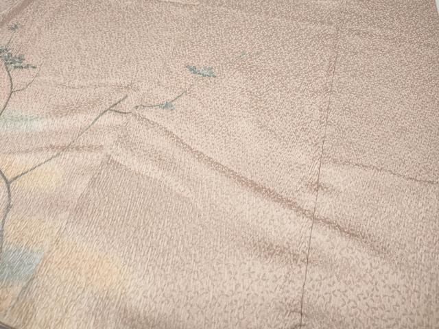 平和屋着物●訪問着　友禅　絞り　枝花文　暈し染め　正絹　逸品　CABC2370ut