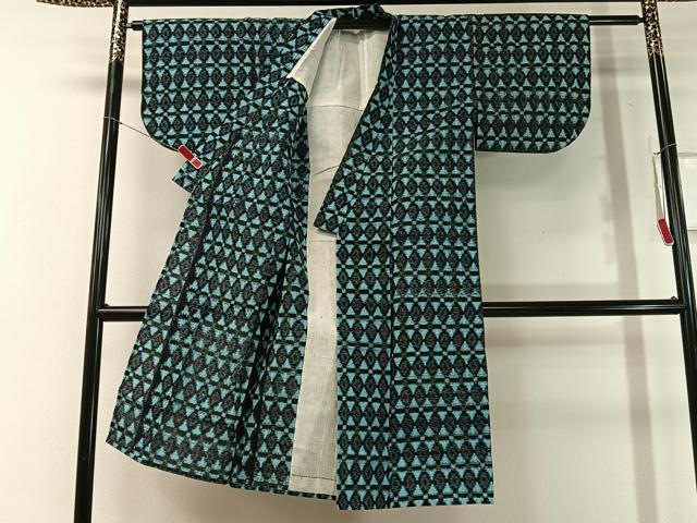 平和屋着物●久留米絣　単衣　菱吉祥文　綿　逸品　CABC2630vp_2