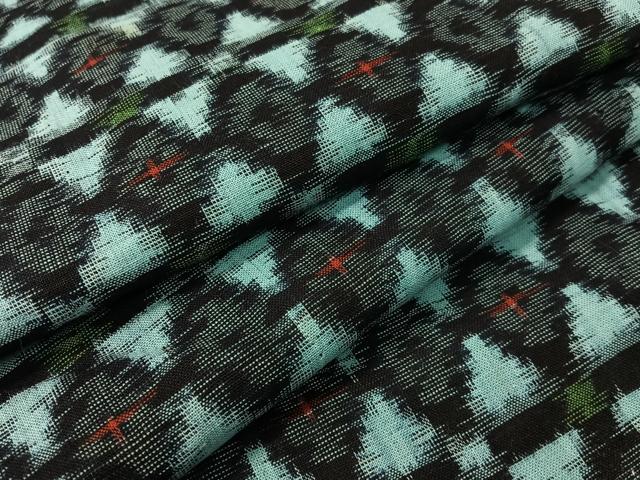 平和屋着物●久留米絣　単衣　菱吉祥文　綿　逸品　CABC2630vp