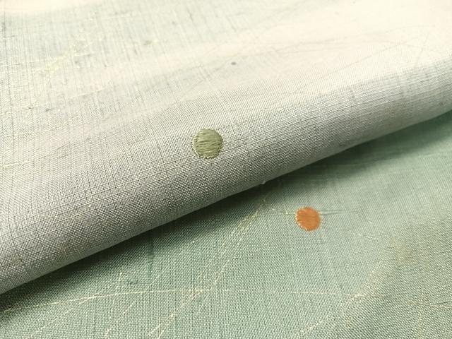 平和屋着物●訪問着　生紬　作家物　刺繍　霞露草文　金彩　正絹　逸品　CABC2668vp_5