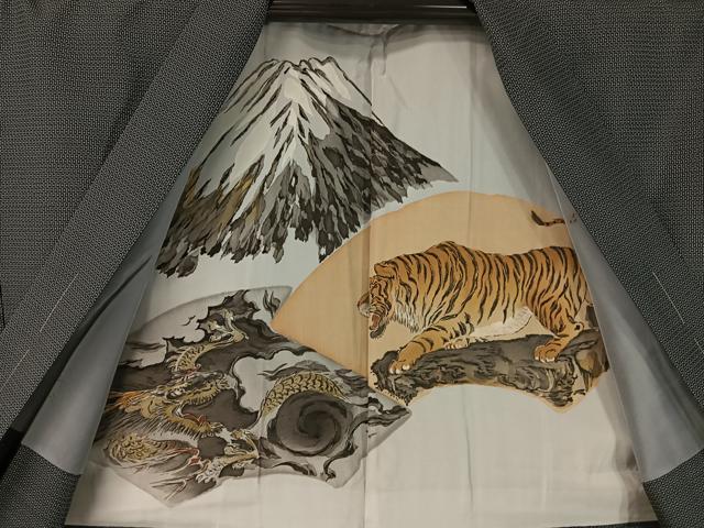 平和屋着物●男性　本場大島紬　アンサンブル　100亀甲　総詰め　正絹　逸品　未使用　CABC2721vp_5