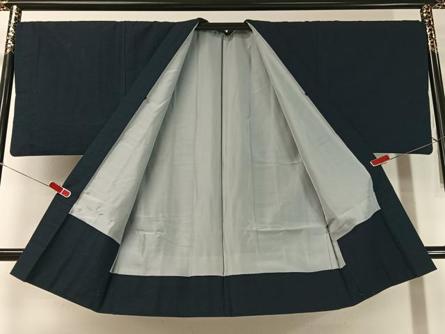 平和屋着物＊夏物 男性 小千谷ちぢみ 濃紺地 麻 逸品 未使用 CAAW4865dy