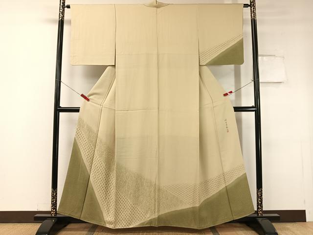 平和屋着物●二代目 川村久太郎　訪問着　切嵌鹿の子花文　正絹　逸品　CABC2759vp 平和屋着物○二代目 川村久太郎 訪問着 切嵌鹿の子花文 正絹